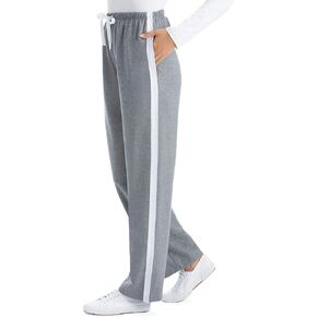 Collections Etc Women's Side Stripe Knit Pants Black Medium