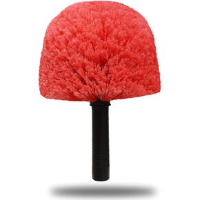 2 Pack Twist-On Cobweb Duster Head Brush - Indoor & Outdoor Spider Web Cleaning Solution - Fits Standard Acme Threaded Poles - Durable & Versatile Spider Web Corner Cleaner Head Only - Red