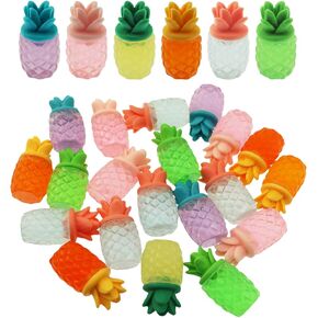 20PCS Mini Resin Pineapples Glow in The Dark 3D Fruit Toys Cute Fake Pineapple Artificial Fruit Ornaments Keychain Potted Plants Miniature Landscape Window Sill Table Decoration