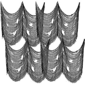 4PACK Spooky Black Creepy Cloth 30 x 72 Inch Halloween Black Creepy Cloth Decorations for Haunted Houses Props Halloween Wall Outdoor Indoor Decor