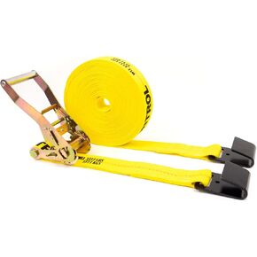 US Cargo Control, Flat Hook Ratchet Straps, 2 Inch Wide X 50 Foot Long, Yellow Ratchet Straps, Wide Handle Ratchet, Dependable Straps for Cargo Securement- Ratchet Strap with Flat Hook, 2 Pack