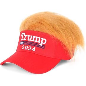 Trump 2024 Hat with Hair, Donald Trump Make America Great Again Wig Hat, Embroidered, Ultra Adjustable MAGA Baseball Cap in Saudi Arabia