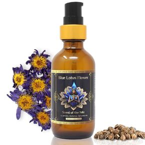100% Pure Moringa Oil infused with 2% Blue Lotus Flower Celestial Oil and Egyptian Monoatomic Gold - Scent of the Nile - 2 oz. (60ml)