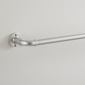 Eclipse Somerton Blackout Curtain Rod, 3/4 Inch Adjustable Wrap Around Industrial Curtain Rods For Windows 66 To 120 Inches, Brushed Nickel Curtain Rod