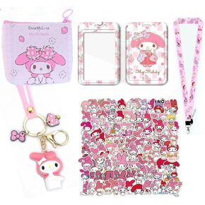 Cinnamoroll ID Badge Holder with Lanyard Cinnamoroll Keychain Cinnamoroll Wallet Cinnamoroll Stickers Cute Cinnamoroll Gift Set Cinnamoroll Accessories Set for Girls
