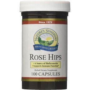 Nature's Sunshine Rose Hips, 100 Capsules, Kosher | Supports Immunity, Natural Source of Vitamin C, Contains Beneficial Bioflavonoids, and Provides Powerful Antioxidants