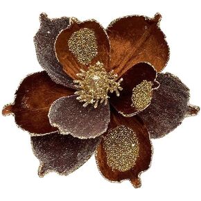 6 Pcs Christmas Flower Picks White Christmas Glitter Magnolia Flowers Picks and Spray Ornament Berries Branches for Xmas Tree Wreath Vase Table Centerpiece in Saudi Arabia