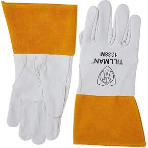 1338M Goatskin Tig Glove4 Cuff-Cd Medium by Tillman (1338 - MEDIUM), White