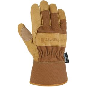 Mens Insulated Grain Leather Work Glove With Safety Cuff