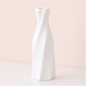 Ceramic Vase - Flowers Vase Modern Home Decor, White Geometric Decorative Vases for Living Room, Dried Flower Vase, Mantel, Table Decoration
