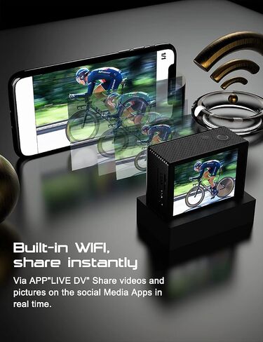 كاميرا Apexcam 4K Action Camera EIS Stabilization 131FT مقاومة للماء تحت الماء، كاميرا رياضية واي فاي، كاميرا خوذة (عصا سيلفي، جهاز تحكم عن بعد، بطاريتان ومجموعة ملحقات)... in Saudi Arabia