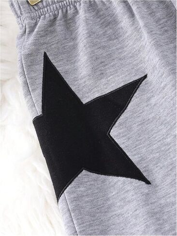 Girl's Star Graphic Sweatpants Elastic Waist Wide Leg Track Pants Casual Sports Long Trousers in Saudi Arabia