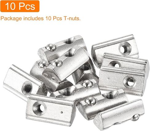 uxcell 10Pcs M4 T Spring Nut Fastener Carbon Steel Nickel Plated Half Round Roll in Spring T Slot Nut for T-Slot Aluminum Profile 3D Printer, CNC Router 3030 Series in Saudi Arabia