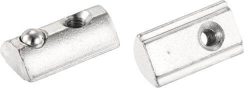 uxcell 10Pcs M4 T Spring Nut Fastener Carbon Steel Nickel Plated Half Round Roll in Spring T Slot Nut for T-Slot Aluminum Profile 3D Printer, CNC Router 3030 Series in Saudi Arabia