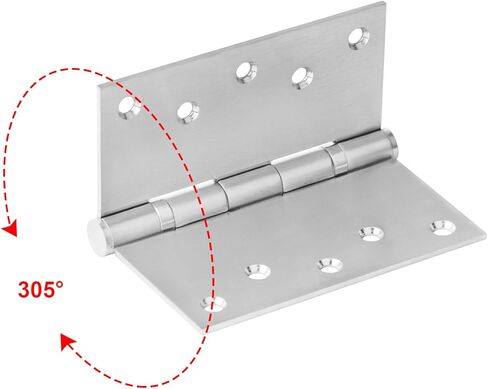 4 x 4 inches Door Hinges, 3 mm Thickness Brushed Polished 201 Stainless Steel Butt Hinge with 8 mounting Holes, Load 110 lb Each One, Ball Bearing (4 Pack) in Saudi Arabia