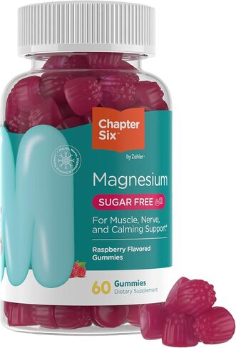 Zahler Chapter Six Magnesium Sugar Free Gummies, for Muscle, Nerve and Calming Support, 60 Raspberry Flavored Gummies. in Saudi Arabia