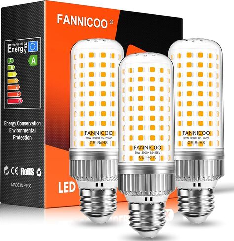 LED Light Bulbs 150W Equivalent LED Bulbs 3500LM 6500K Cool Daylight White 30W E26/E27 Base Ceiling Fan LED Corn Light Bulb for Garage Backyard Warehouse Basement Yard Indoor Outdoor(3 Pack) in Kuwait