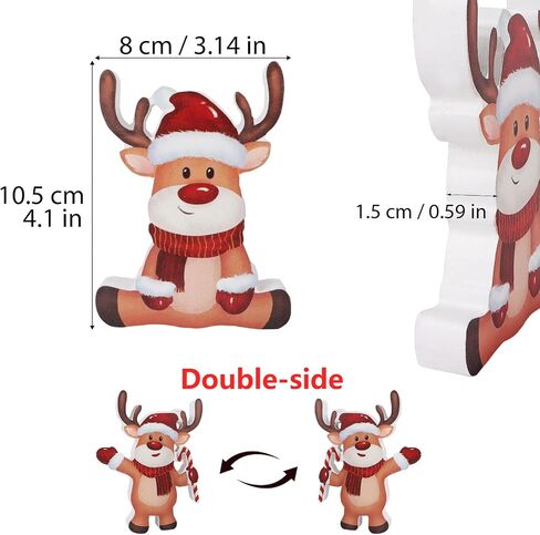 3pcs Christmas Wooden Santa Decorations Winter Tiered Tray Decor Christmas Table Decor for Mantel Shelf Tabletop Office (Santa Claus) in Saudi Arabia