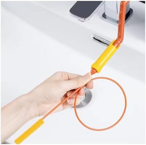 Drain Remover Super Pack: 5 rods + 2 replaceable handles. Perfect for clearing blockages in sinks, pipes, and bathrooms. 24.8" length with a rotating handle for effortless cleaning. in Saudi Arabia