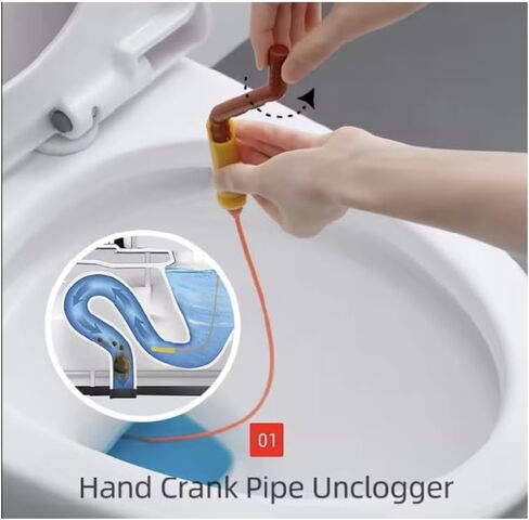 Drain Remover Super Pack: 5 rods + 2 replaceable handles. Perfect for clearing blockages in sinks, pipes, and bathrooms. 24.8" length with a rotating handle for effortless cleaning. in Saudi Arabia