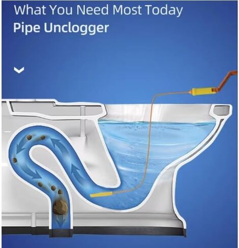 Drain Remover Super Pack: 5 rods + 2 replaceable handles. Perfect for clearing blockages in sinks, pipes, and bathrooms. 24.8" length with a rotating handle for effortless cleaning. in Saudi Arabia