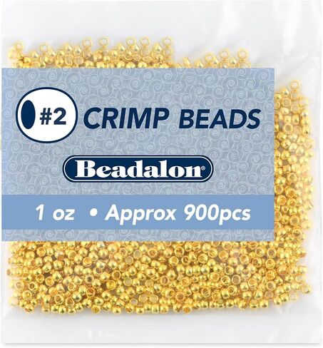 Beadalon Crimp Beads, Size #2, 1.5 mm/.059 in, I.D., 2.5 mm/.098 in, O.D., Silver Plated, 1.5 g/.05 oz, Approx. 45 pc in Saudi Arabia