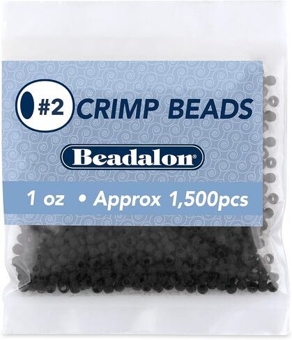 Beadalon Crimp Beads, Size #2, 1.5 mm/.059 in, I.D., 2.5 mm/.098 in, O.D., Silver Plated, 1.5 g/.05 oz, Approx. 45 pc in Saudi Arabia