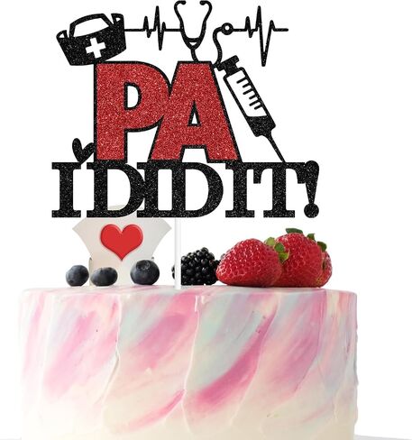 RN I Did It Cake Topper, Congrats RN, Earned It, Nursing School Graduation Party Decorations, Black & Red in Saudi Arabia