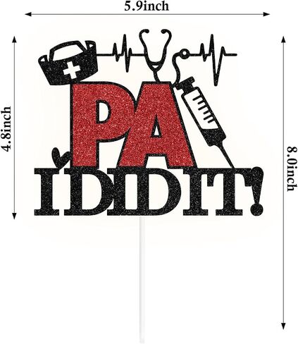 RN I Did It Cake Topper, Congrats RN, Earned It, Nursing School Graduation Party Decorations, Black & Red in Saudi Arabia