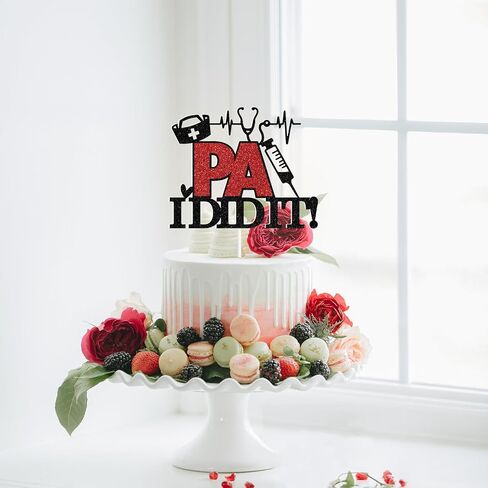 RN I Did It Cake Topper, Congrats RN, Earned It, Nursing School Graduation Party Decorations, Black & Red in Saudi Arabia