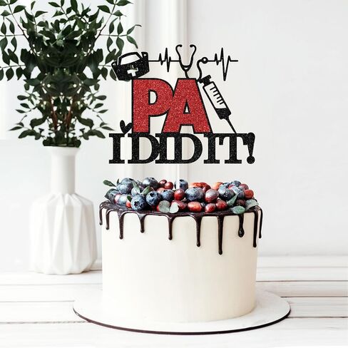 RN I Did It Cake Topper, Congrats RN, Earned It, Nursing School Graduation Party Decorations, Black & Red in Saudi Arabia