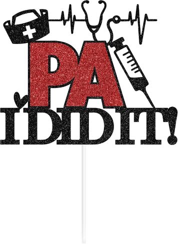 RN I Did It Cake Topper, Congrats RN, Earned It, Nursing School Graduation Party Decorations, Black & Red in Saudi Arabia