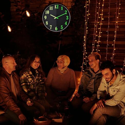 Glow in The Dark Wall Clock for Bedroom - Silent Lighted Wall Clock Night Light, Battery Operated for Living Room,Kitchen,Big 3D Numbers Easy to Read (Blue, 12 Inch) in Saudi Arabia