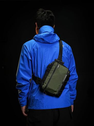 حقيبة حبال TACTICAL GEEK Cache L4 EDC، حقيبة كتف خفيفة الوزن، حقيبة صدر للسفر عالية السعة 2.9 لتر، حقيبة بحزام واحد للسفر غير الرسمي، والمشي لمسافات طويلة، والرياضات الخارجية (أسود) in Kuwait