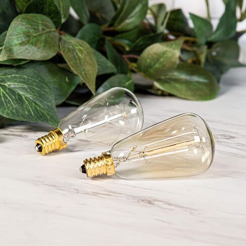 Scentsationals 40w Bulb for Edison Wax Warmer Single Unit - 40 Watt Light Candelabra E12 Base - Retro Vintage Replacement Electric Plug-in Wax Melter, Certified Style ST38 120 Volt (1 Pack) in Saudi Arabia