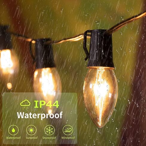 25 Pack Christmas Red Replacement Bulb, C9 Ceramics Red Christmas Light Bulb for Indoor Outdoor Patio Christmas Halloween Party String Lights, 7 Watt Red Night Light, C9/E17 Intermediate Base in Kuwait