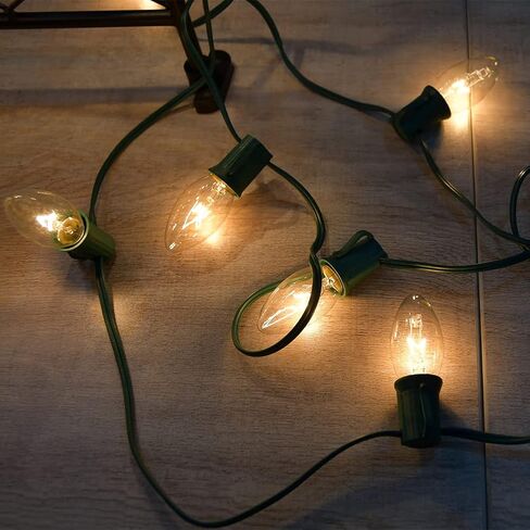 25 Pack Christmas Red Replacement Bulb, C9 Ceramics Red Christmas Light Bulb for Indoor Outdoor Patio Christmas Halloween Party String Lights, 7 Watt Red Night Light, C9/E17 Intermediate Base in Kuwait