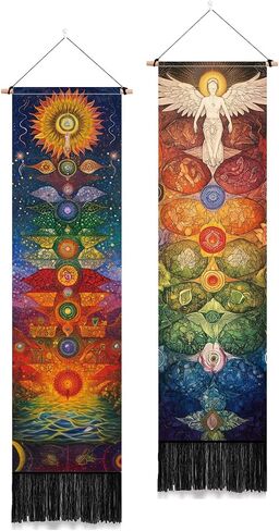 PLIGREAT 2 Pack Vintage Floral Tapestry Vintage Plants Long Narrow Wall Hanging with Tassels Reference Illustrative Botanical Wall Tapestry for Living Room Bedroom Bathroom Home Office Art Decor in Saudi Arabia