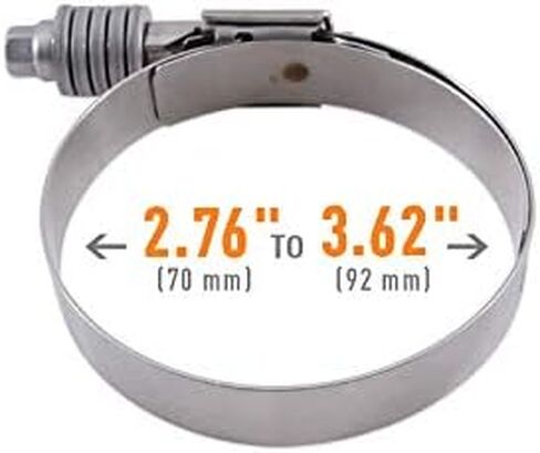 ميشيموتو - MMCLAMP-CTWG-92 مشبك تروس دودي التوتر المستمر، 2.76 بوصة - 3.62 بوصة (70 مم - 92 مم)، فضي in Saudi Arabia