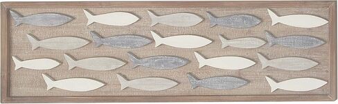 Deco 79 Wood Fish Home Wall Decor Wall Sculpture, Wall Art 42" x 2" x 13", Brown in Saudi Arabia