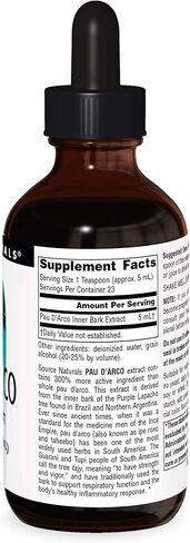 مستخلص سورس ناتشورالز السائل باو داركو، يدعم وظيفة الجهاز التنفسي والاستجابة الصحية للالتهابات في الجسم* | مكمل غذائي |1 زجاجة | 4 أونصة سائلة. in Kuwait