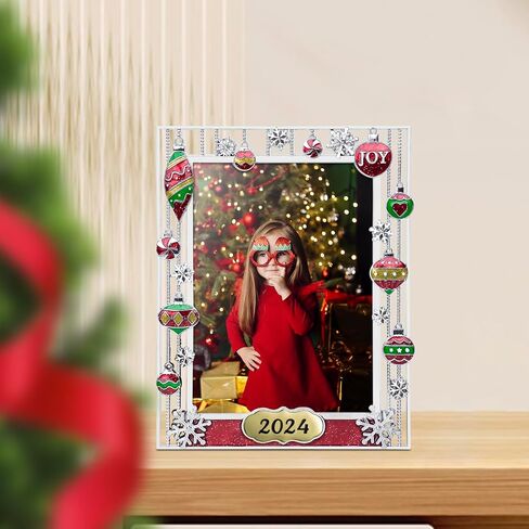 LARAINE Picture Photo Frame 5x7 Metal 2024 Christmas High Definition Glass Display Pictures for Tabletop Home Decorative Holiday Gift (2024) in Saudi Arabia