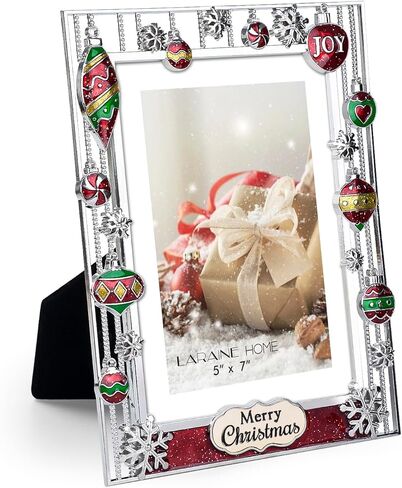 إطار صورة LARAINE مقاس 5 × 7 معدني 2024 لعيد الميلاد زجاج عالي الوضوح عرض صور لسطح الطاولة ديكور المنزل هدية العيد (2024) in Kuwait