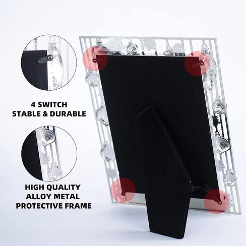 إطار صورة LARAINE مقاس 5 × 7 معدني 2024 لعيد الميلاد زجاج عالي الوضوح عرض صور لسطح الطاولة ديكور المنزل هدية العيد (2024) in Kuwait