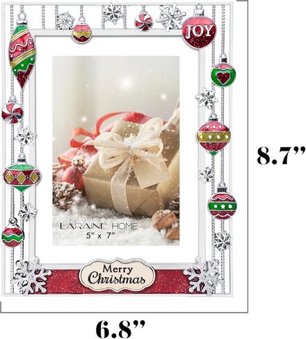 إطار صورة LARAINE مقاس 5 × 7 معدني 2024 لعيد الميلاد زجاج عالي الوضوح عرض صور لسطح الطاولة ديكور المنزل هدية العيد (2024) in Kuwait