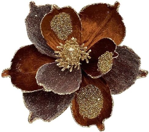 6 Pcs Christmas Flower Picks White Christmas Glitter Magnolia Flowers Picks and Spray Ornament Berries Branches for Xmas Tree Wreath Vase Table Centerpiece in Saudi Arabia