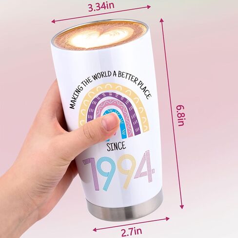 GINGPROUS 30th Birthday Gifts for Women, 1994 Birthday Gifts for Women, 30 Year Old Birthday Gifts, 30th Birthday Gift Ideas, 30th Birthday Decoration, 20oz Stainless Steel Insulated Tumbler with Lid in Saudi Arabia