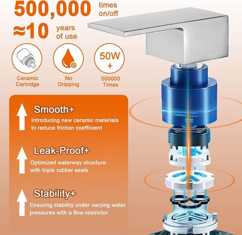 LED Bathroom Faucet 3 Hole, Matte Black Waterfall Bathroom Faucets, 8 Inch Widespread Modern Bathroom Sink Faucet & Parts, Wide Spread Touch On Three Hole 2 Handle Bath Vanity Faucet Mixer in Saudi Arabia