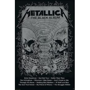 BUY ART FOR LESS Officially Licensed Metallica - Black Album 24 x 36 Inch Art Poster - Decorative Print - Poster Paper - Ready to Frame