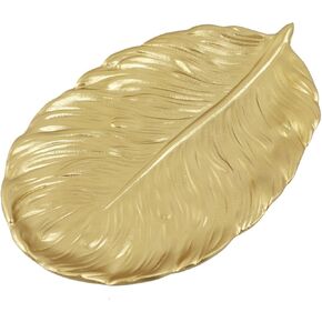 صينية تقديم خشبية على شكل ورقة شجر من ماي ميروني، طبق مجوهرات خشبي ذهبي، منظم مستحضرات التجميل، طبق تخزين وعاء المفاتيح، النوع 1 in Kuwait